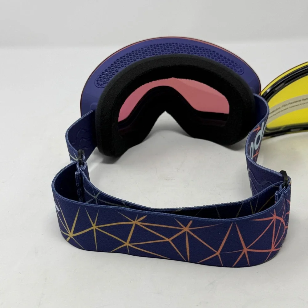 Goodr Snow Goggles Purple Pink Mirrored Yellow Interchangeable Lens Ski Board